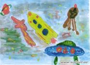 Полет к планете. Рисунки о космосе