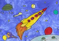 Сквозь Вселенную. Рисунки о космосе