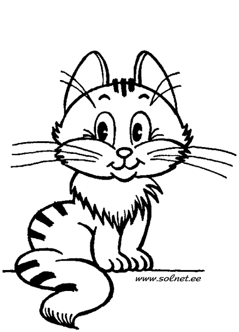 Котёнок Разукрашка  Бесплатные раскраски  solnetee