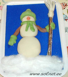 Мастерим панно 'Снеговик'
