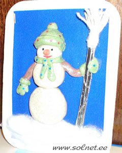 Мастерим панно 'Снеговик'
