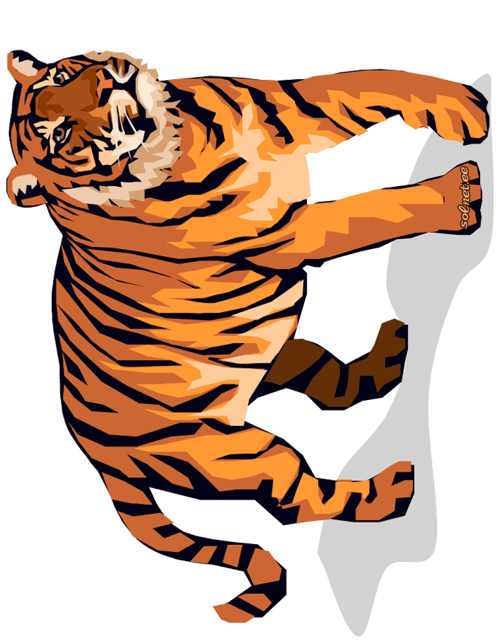 Рисунок тигра. Как раскрасить тигра для панно или плаката